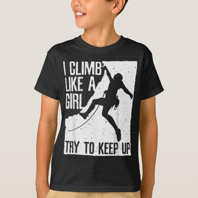 Cool Rock Climbing For Women Girls Climb Lovers T-Shirt (Front)