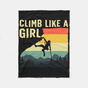 Cool Rock Climbing For Women Girls Mountain Rock C Fleece Blanket