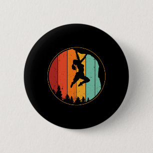 Cool Rock Climbing Vintage Bouldering Women Climbe 6 Cm Round Badge