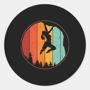 Cool Rock Climbing Vintage Bouldering Women Climbe Classic Round Sticker