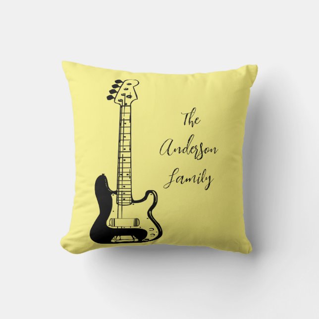 Cool rock guitar music travel cushion (Front)