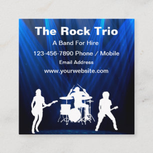 Cool Rock Music Band For Hire Business Cards