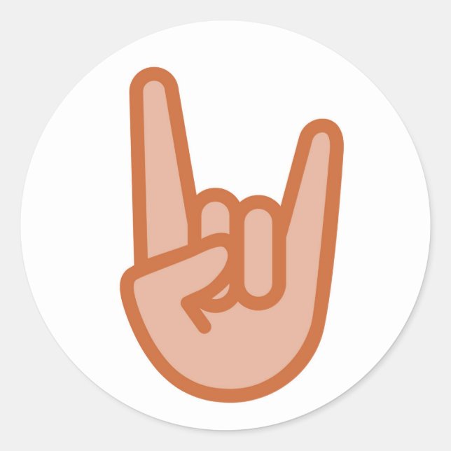 Cool Rock On Hand Emoji Classic Round Sticker (Front)