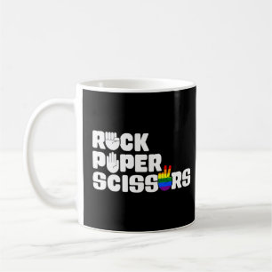 Cool Rock Paper Scissors Lesbian LGBTQ Pride    Coffee Mug