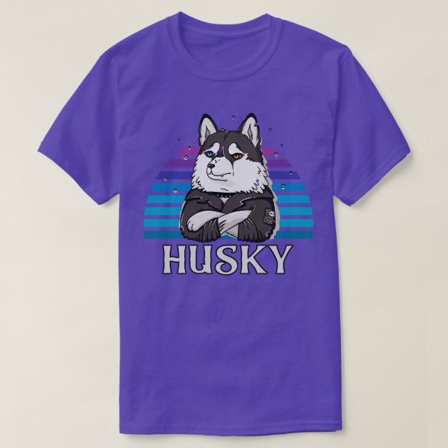 Cool Rocker Husky Dog Lover  T-Shirt (Design Front)