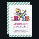 Cool Rockstar T-Rex Dinosaur Kids Birthday Invitation<br><div class="desc">Cute design for kids,  boys or girls who love dinosaur,  dino cartoon,  T-rex and other dinosaur species. Perfect for Jurassic theme birthday party. You can customise the wording to fit other occasions.</div>