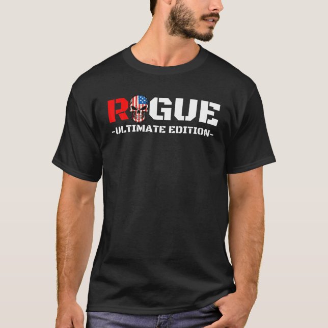 Cool Rogue Patriot Armed Forces Style Military Tou T-Shirt (Front)