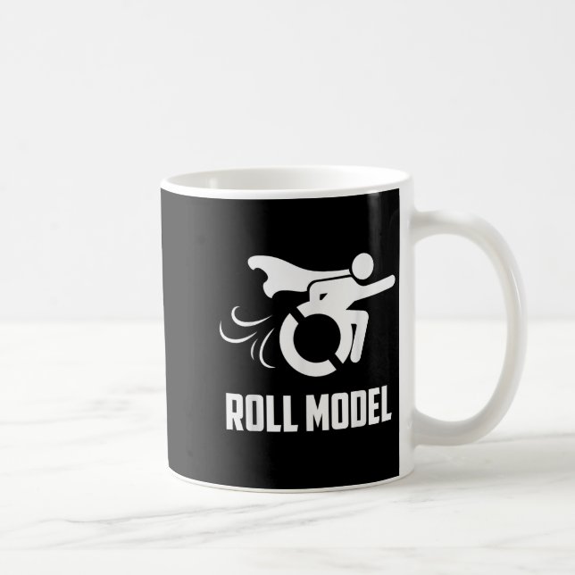 Cool Roll Model _ Funny Handicapped Person Wheelch Coffee Mug (Right)