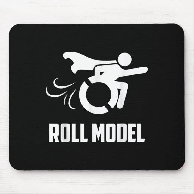 Cool Roll Model _ Funny Handicapped Person Wheelch Mouse Mat (Front)