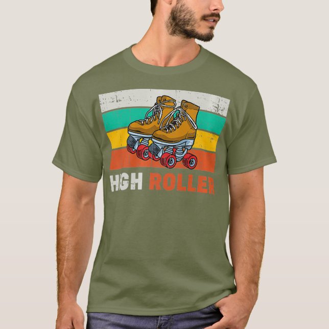 Cool Roller Disco Retro Party 70s and 80s High T-Shirt (Front)