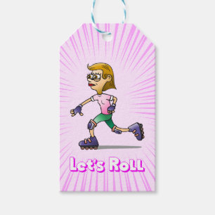 Cool Roller Skating Girl Gift Tags