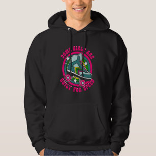 Cool Roller Skating Skate Girl 1970s Retro Some Gi Hoodie