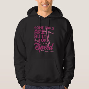 Cool Roller Skating Skate Girl 1970s Retro Some Gi Hoodie