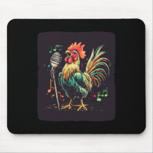 Cool Rooster In Karaoke R For Singing Chicken Love Mouse Mat