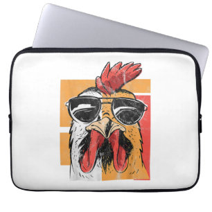 Cool Rooster Wearing Sunglasses Retro Vintage Chic Laptop Sleeve