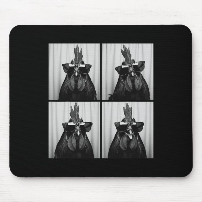 Cool Rooster Wearing Sungles Funny Photobooth Chic Mouse Mat (Front)
