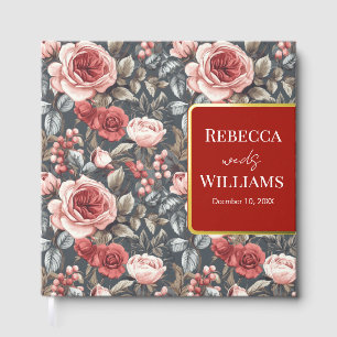 Cool Rose Flower Tropical Wedding Guest Book
