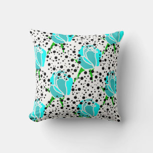 cool roses with dotted circles cushion