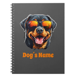 Cool Rottweiler Dog with Sunglasses Notebook