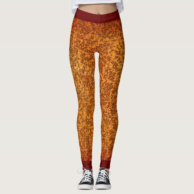 Cool Rough Look Red Pattern Leggings (Front)