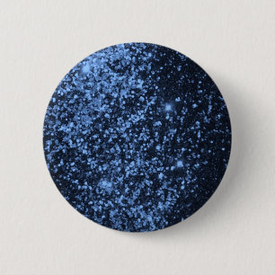 COOL ROYAL BLUE BLACK SPARKLE GLITTER BACKGROUND P 6 CM ROUND BADGE