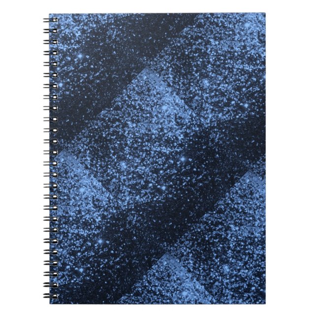 COOL ROYAL BLUE BLACK SPARKLE GLITTER BACKGROUND P NOTEBOOK (Front)