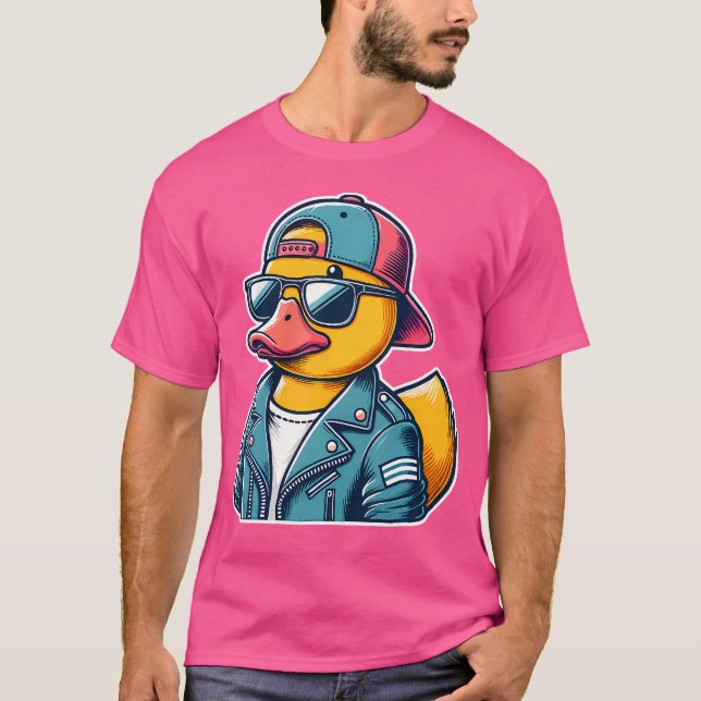 Cool Rubber Duck Costume Gangster Style Funny Hip  T-Shirt (Front)