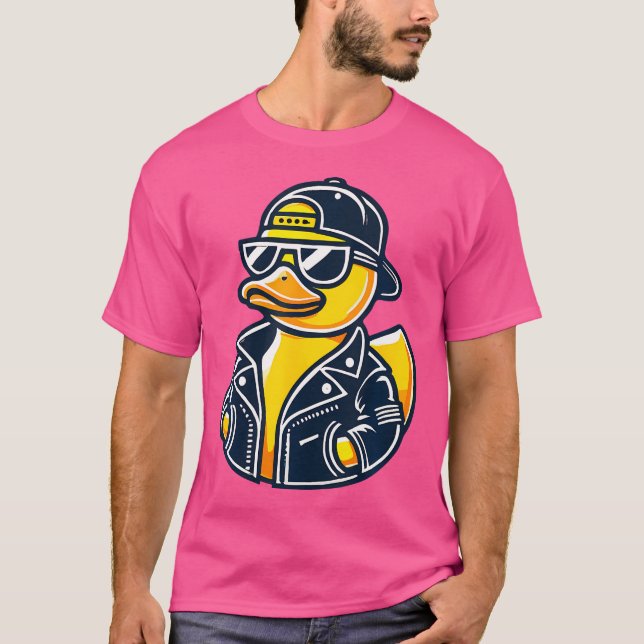 Cool Rubber Duck Costume Gangster Style Funny Hip  T-Shirt (Front)