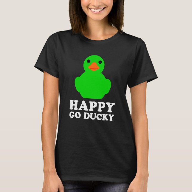 Cool Rubber Duck Lucky Ducky Quack Cute Animal Gra T-Shirt (Front)
