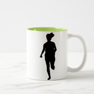 Cool Running Girl Two-Tone Coffee Mug