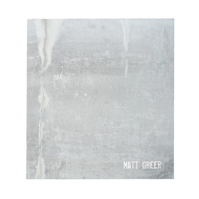 Cool Rustic Grey Concrete Notepad (Front)
