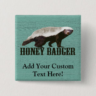 Cool Rustic Honey Badger 15 Cm Square Badge