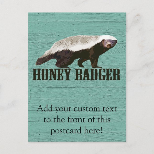 Cool Rustic Honey Badger Postcard (Front)