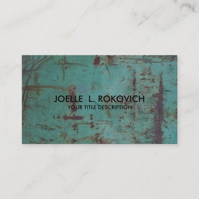 Cool Rusty Grunge Generic Business Card Template (Front)
