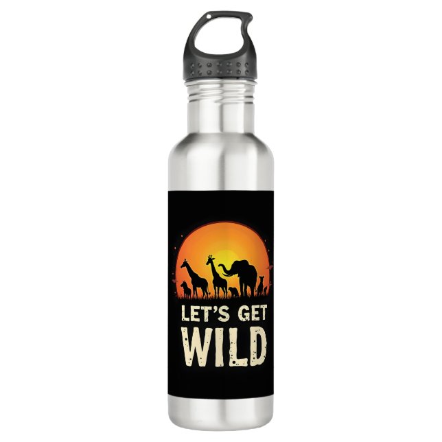 Cool Safari Design For Men Women Kids Safari Anima 710 Ml Water Bottle (Front)