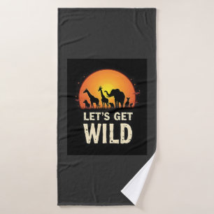 Cool Safari Design For Men Women Kids Safari Anima Bath Towel