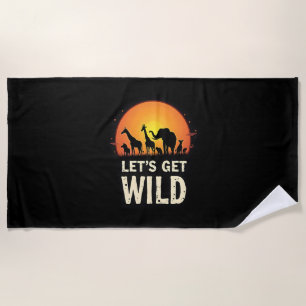 Cool Safari Design For Men Women Kids Safari Anima Beach Towel