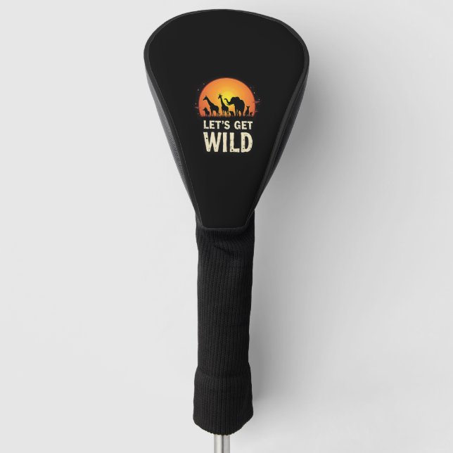 Cool Safari Design For Men Women Kids Safari Anima Golf Head Cover (Front)