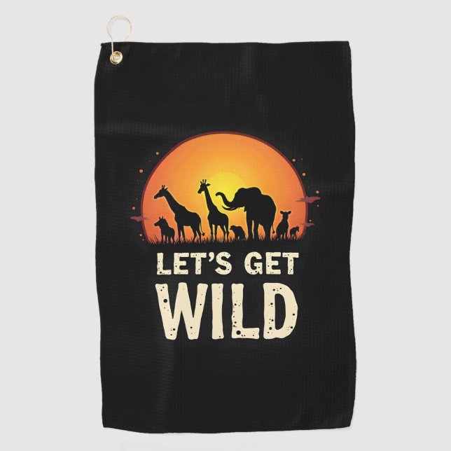 Cool Safari Design For Men Women Kids Safari Anima Golf Towel (Front)