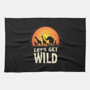 Cool Safari Design For Men Women Kids Safari Anima Tea Towel