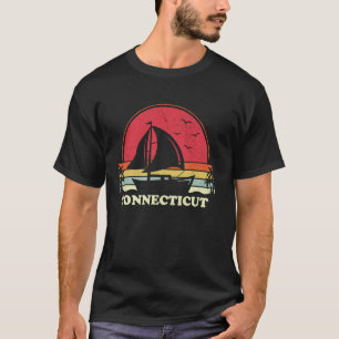 Cool Sailboat Vintage Boat Sailor Connecticut Sail T-Shirt