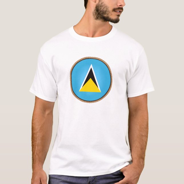 Cool Saint Lucia Flag Seal T-Shirt (Front)