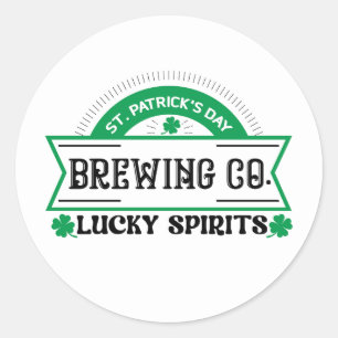 Cool Saint Patrick's Day brewing company Classic Round Sticker