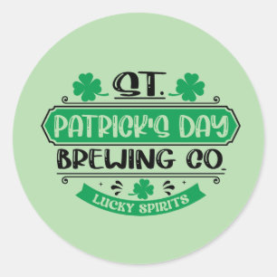 Cool Saint Patrick's Day brewing company  Classic Round Sticker