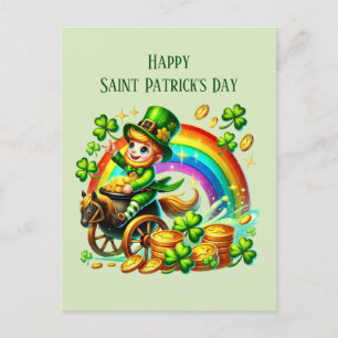 Cool Saint Patrick's Day leprechaun Holiday Postcard