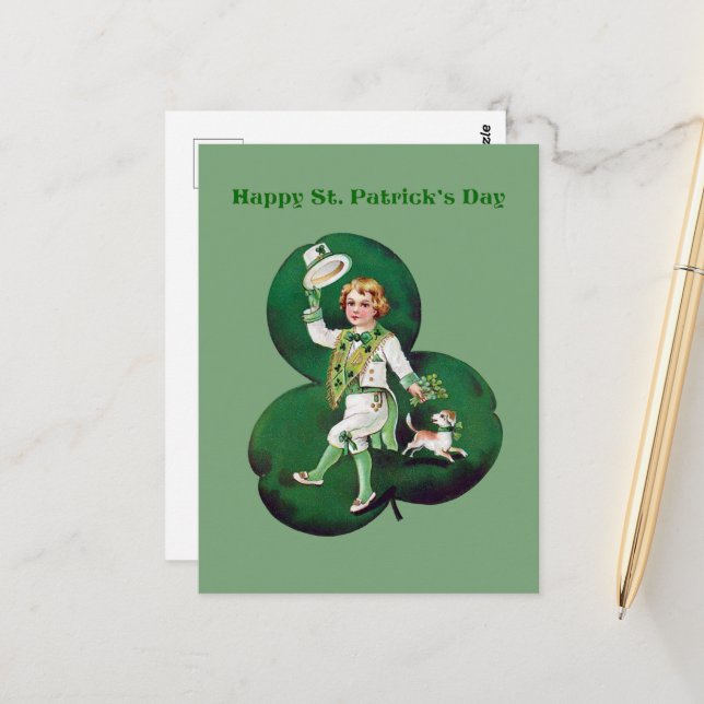 cool Saint Patrick's Day message  Postcard (Front/Back In Situ)