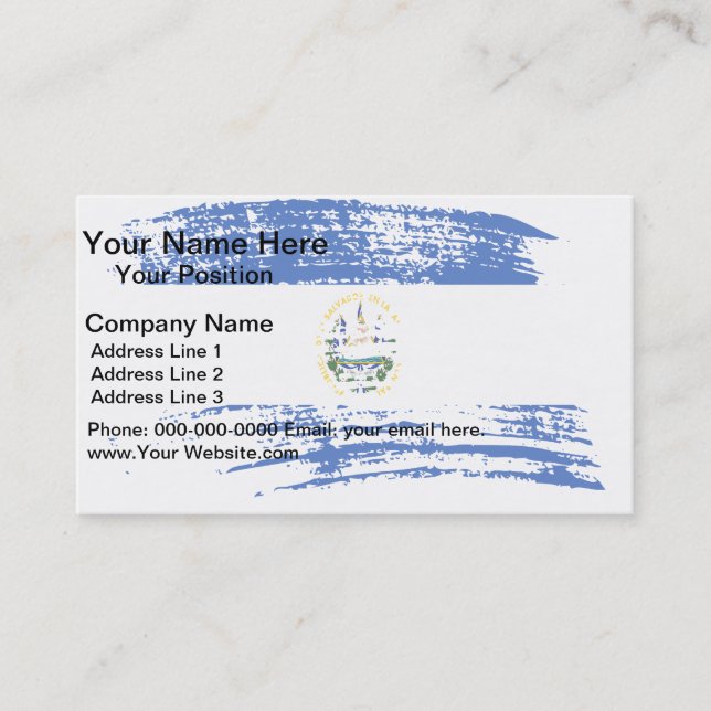 Cool Salvadoran flag design Business Card (Front)
