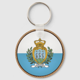 Cool San Marino Flag Seal Key Ring