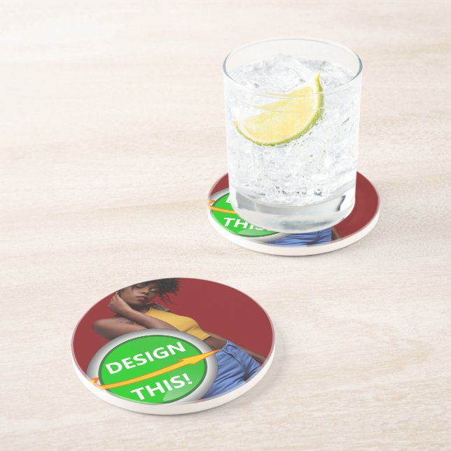 COOL! Sandstone Coasters - Round - Custom (Side)