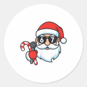 Cool Santa 67 Christmas Classic Round Sticker